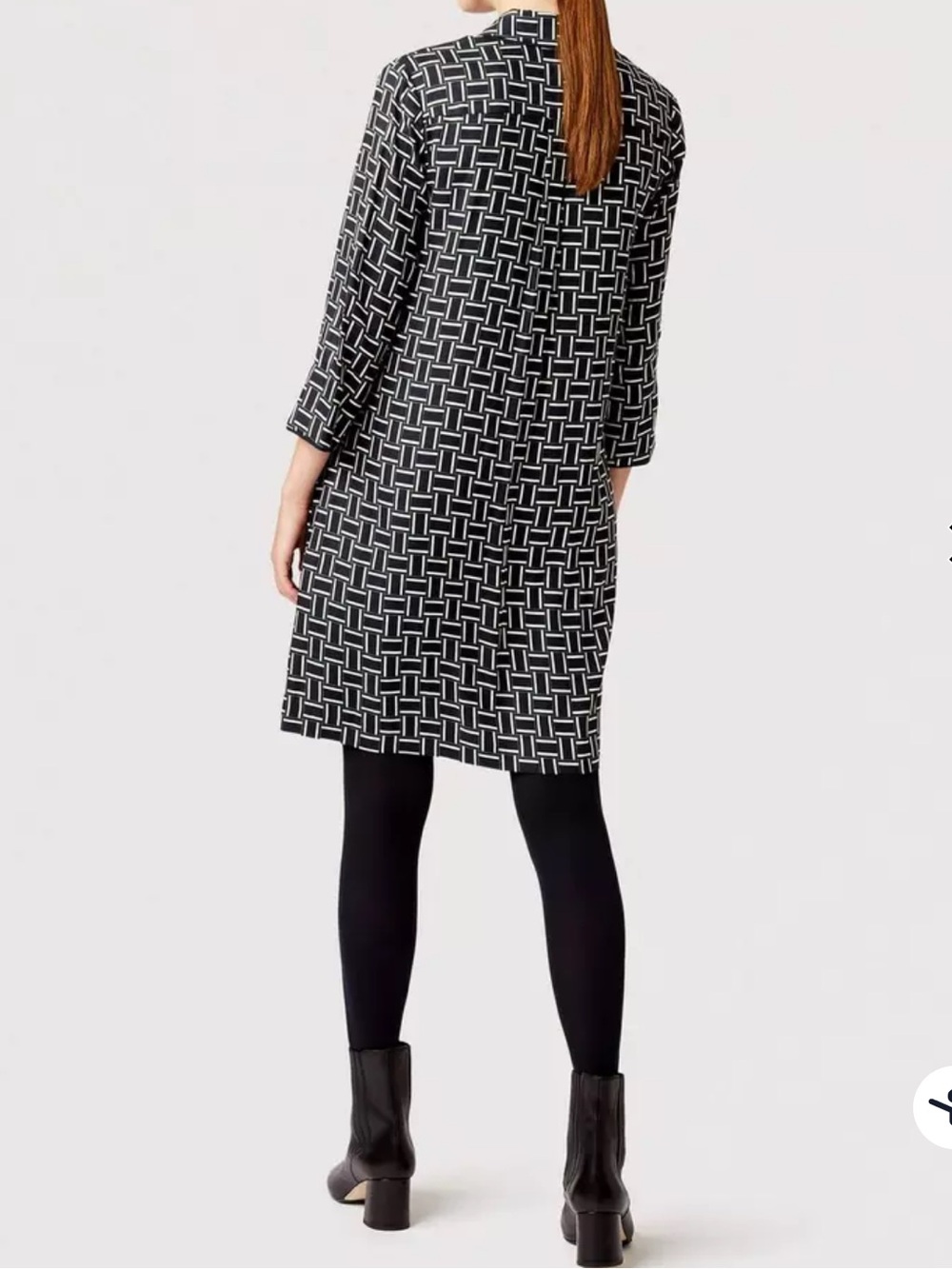 HOBBS of London Navy & White Geometric Button-Front Tunic Dress - Picture 2 of 9
